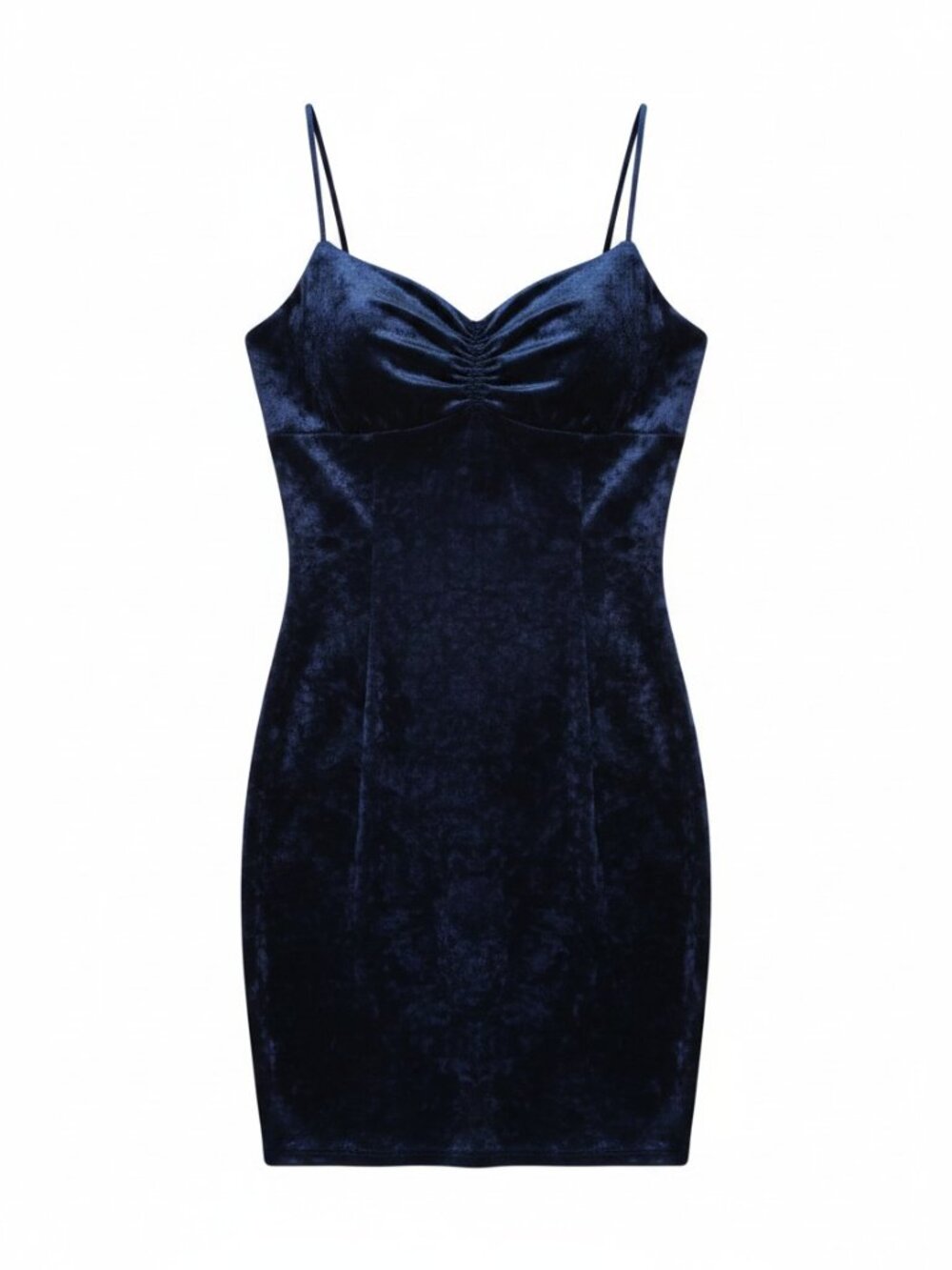 NWT Urban Outfitters Dark Blue Crushed Velvet Mini Dress Size L